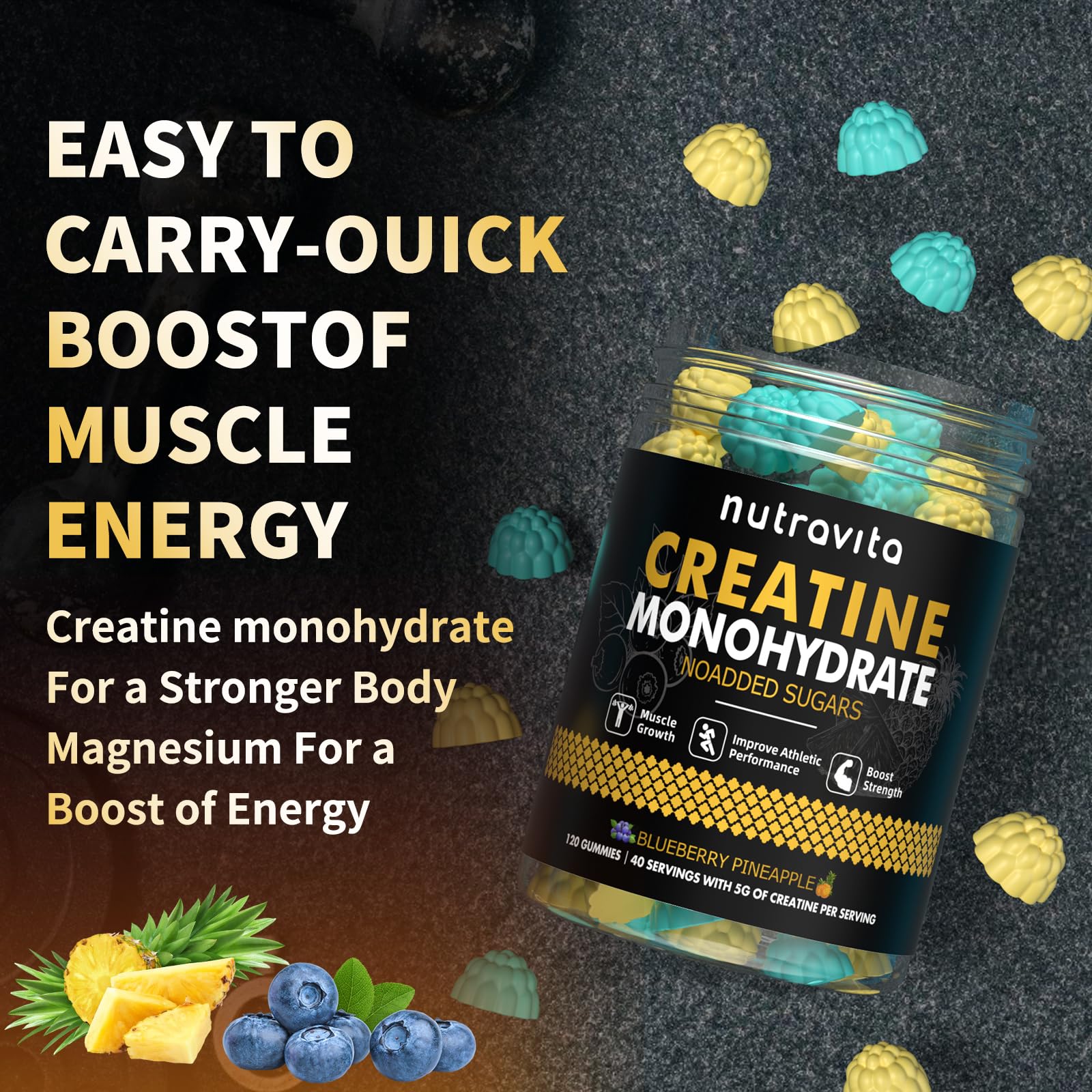 Nutravita Gomitas para entrenamiento, ofrecen apoyo a fuerza y resistencia.