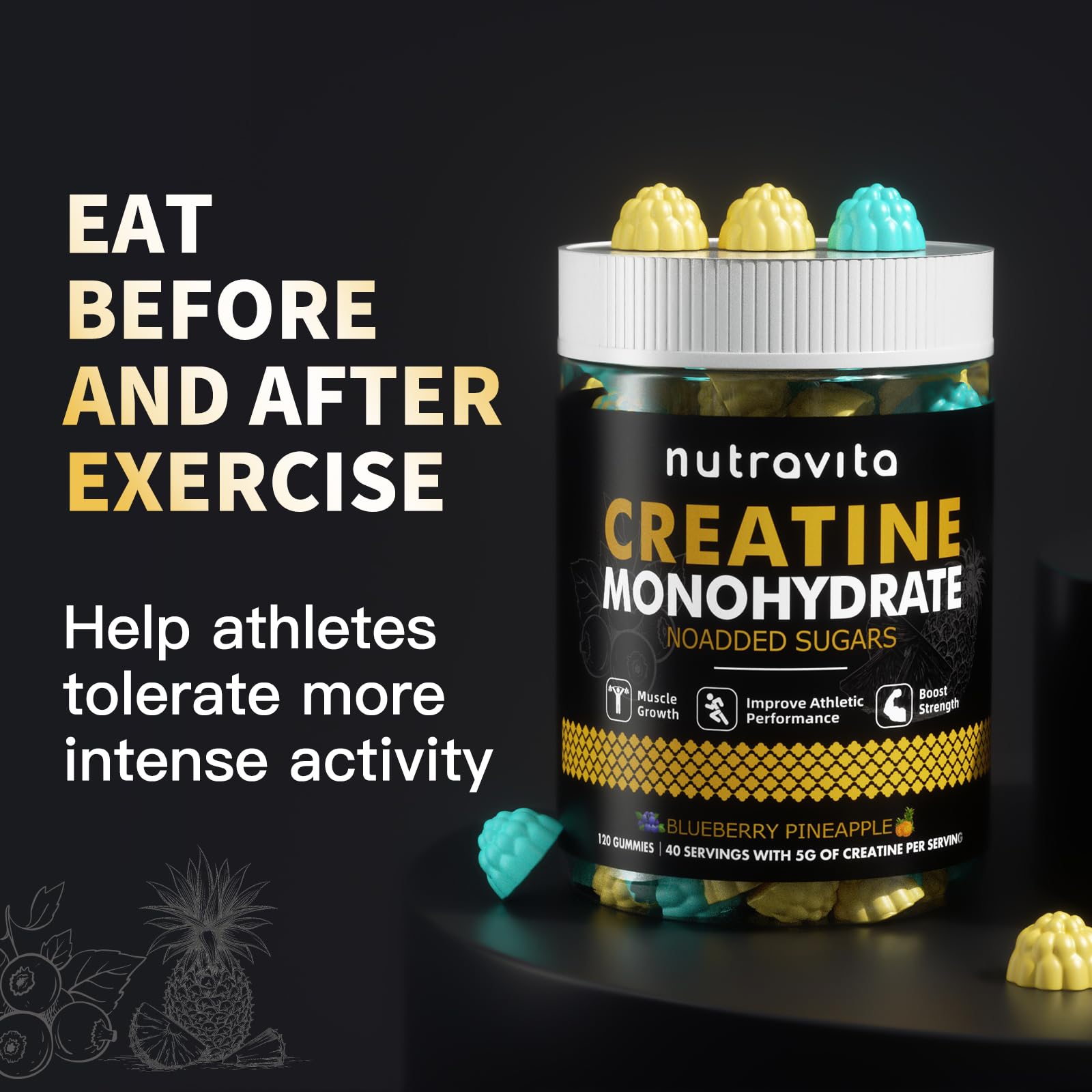 Nutravita Gomitas sin azúcares, opción ligera para entrenar.