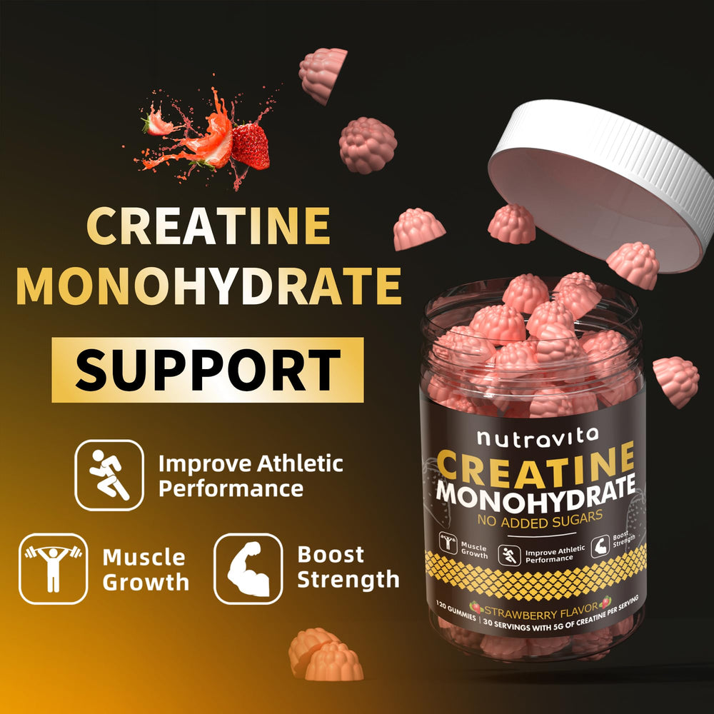 Nutravita Creatine Gummy ingredients label communicates clean vegan nutrition