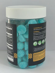 Front packaging of Nutravita creatine gummy highlights blueberry flavor.