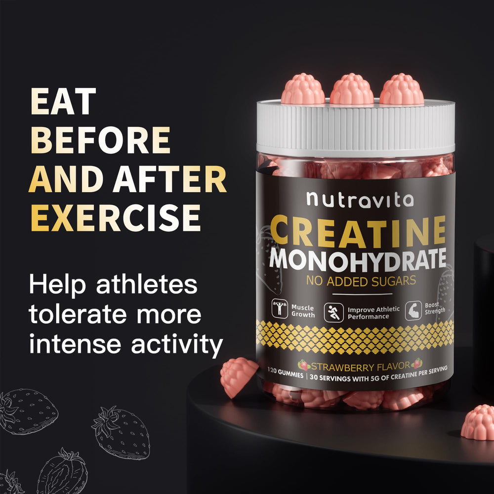 Nutravita Creatine Gummy package open reveals easy daily dosing