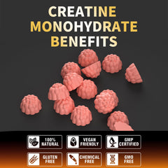 Nutravita Creatine Gummy strawberry flavor gummies presented as a tasty snack