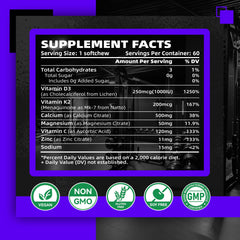 Nutravita D3 K2 gummies vegan badge on packaging