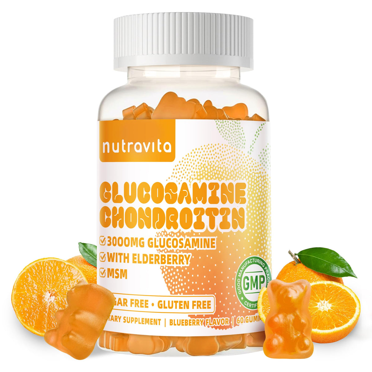 Nutravita Glucosamine Chondroitin Gummies bottle for joint comfort and mobility