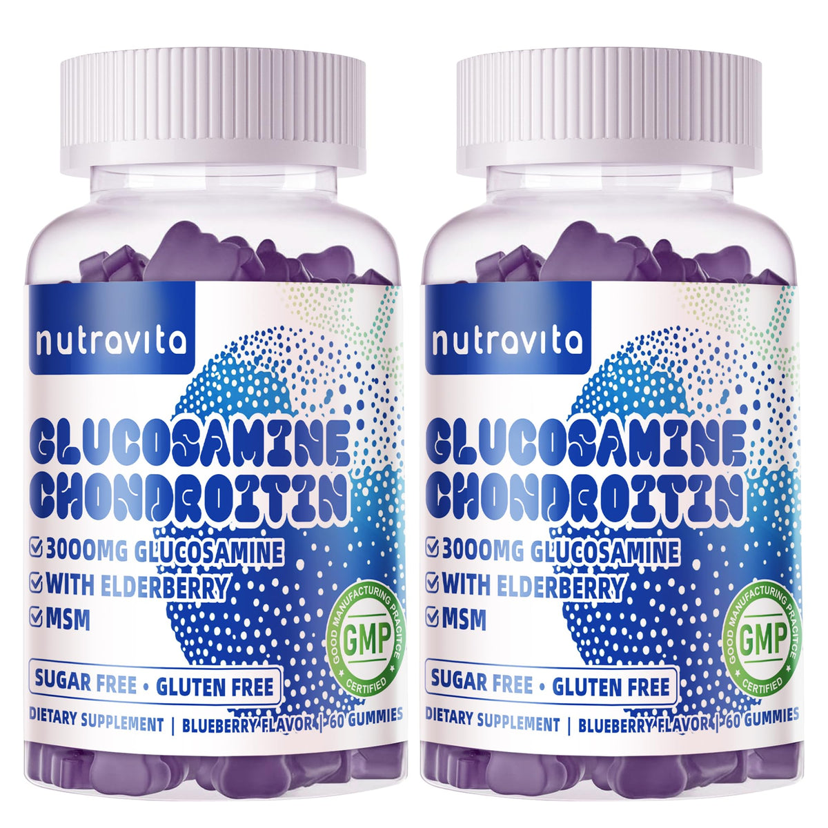 Nutravita Glucosamine Chondroitin Gummies bottle for convenient joint support.