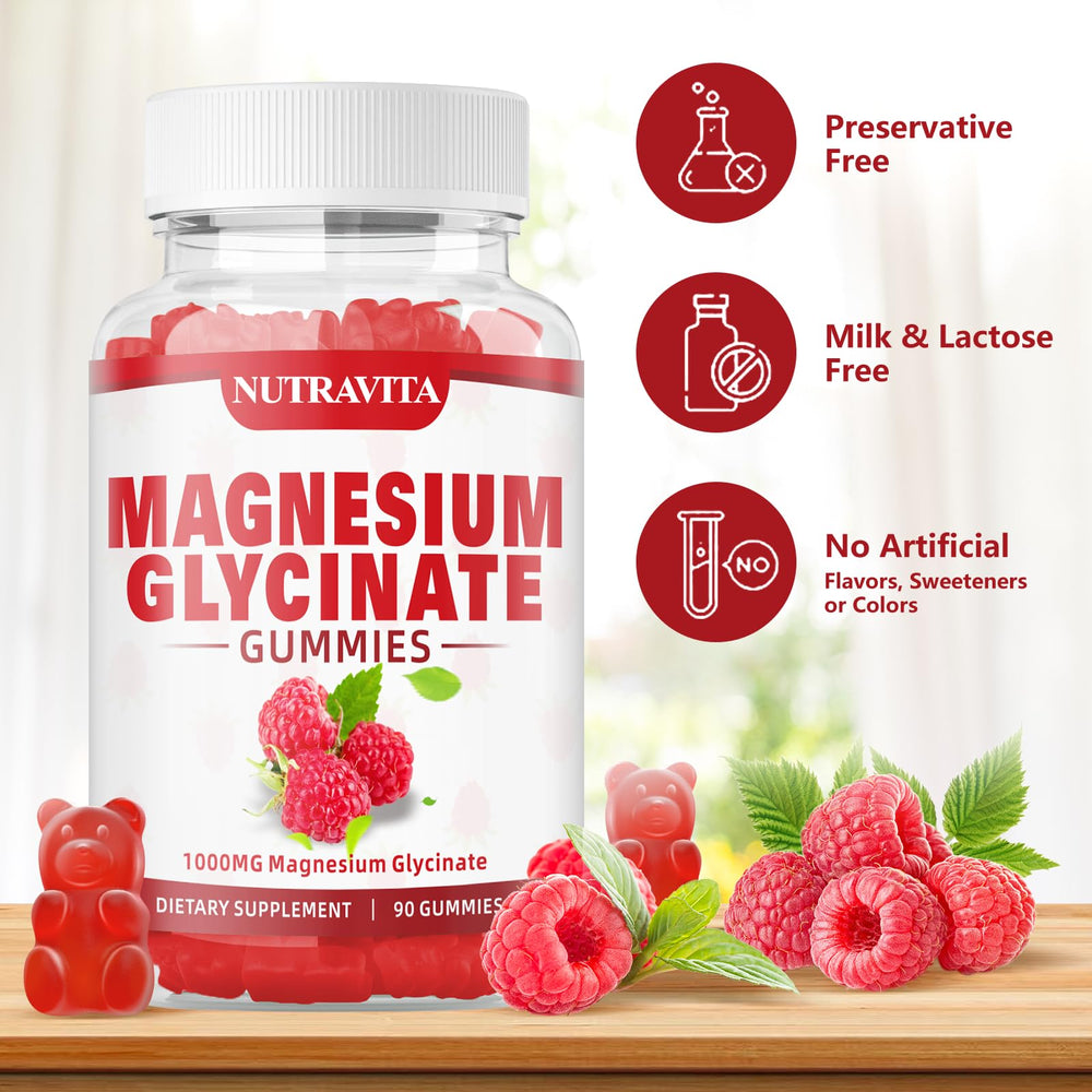 Ingredient panel of Nutravita gummies with magnesium, B6, Vitamin D, CoQ10