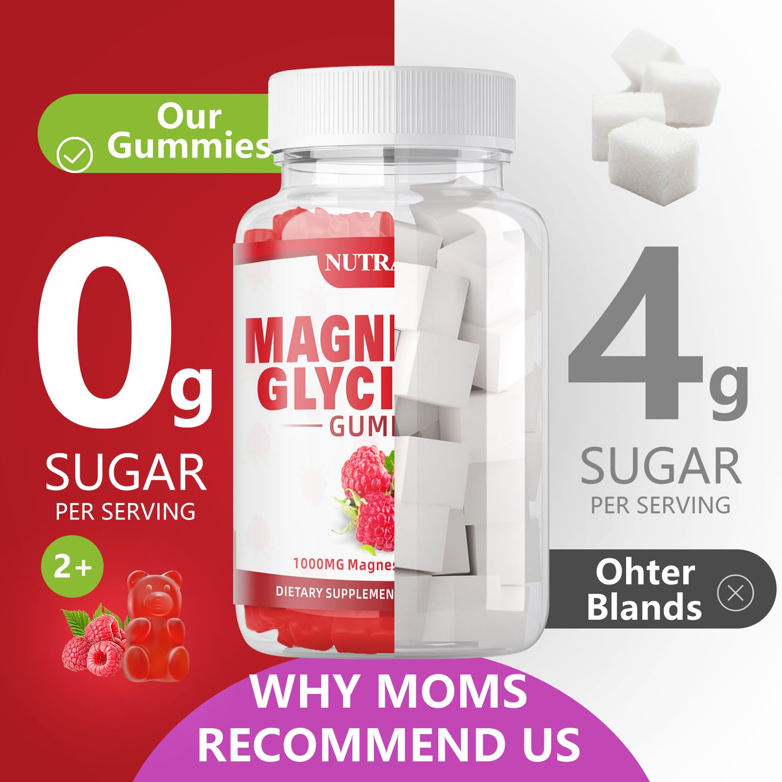 Packaging design of Nutravita gummies highlighting sugar-free vegan formula