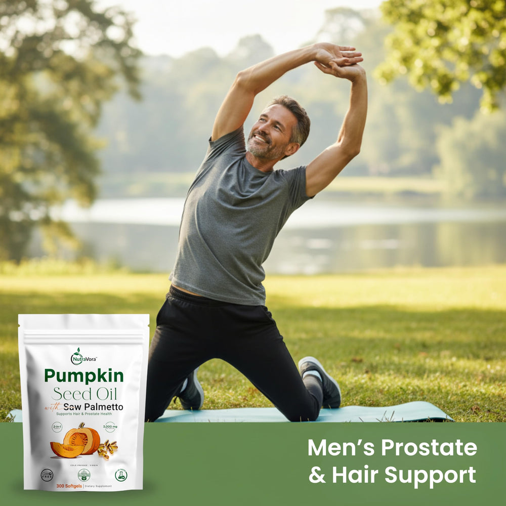 NutraVora packaging imagery conveys trusted, potent men’s health support
