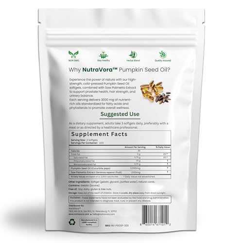 NutraVora pumpkin seed oil softgels ready for daily use