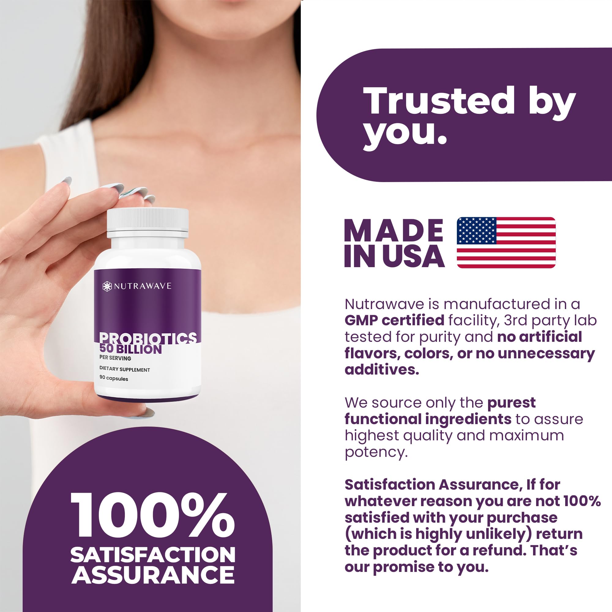 Nutrawave daily routine setup presents compact capsules for consistent gut health support.