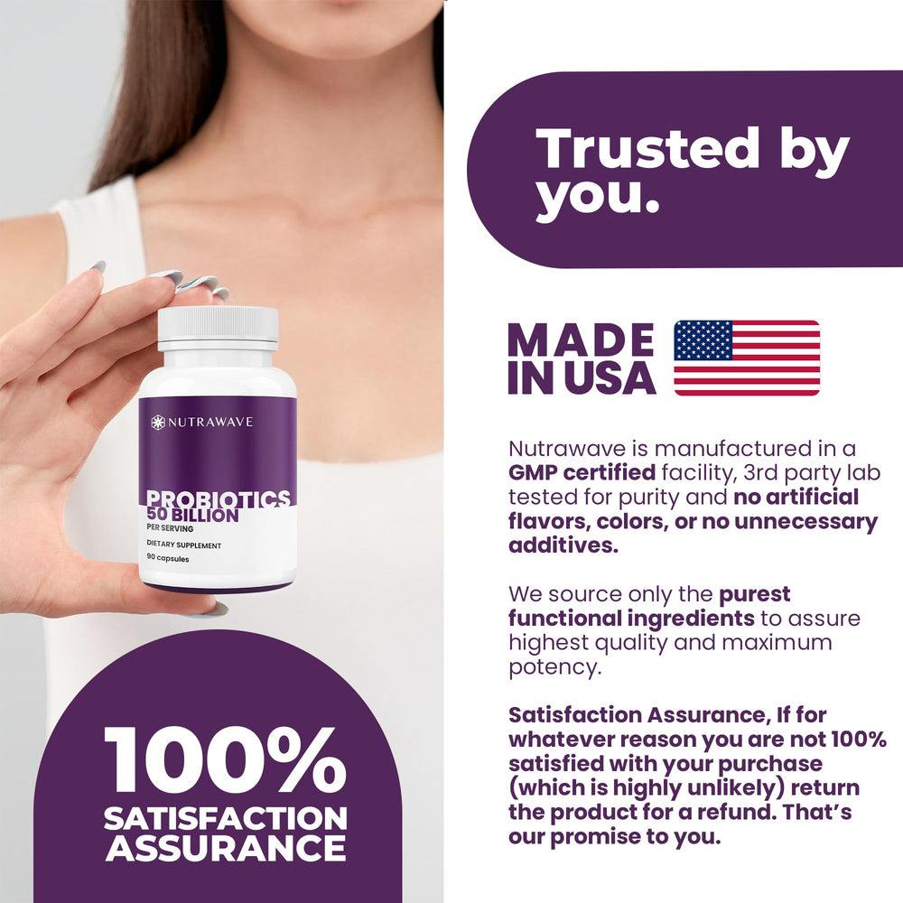 Nutrawave daily routine setup presents compact capsules for consistent gut health support.