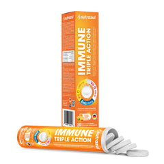 Nutrazul Immune Triple Action in a glass of water with refreshing orange flavor