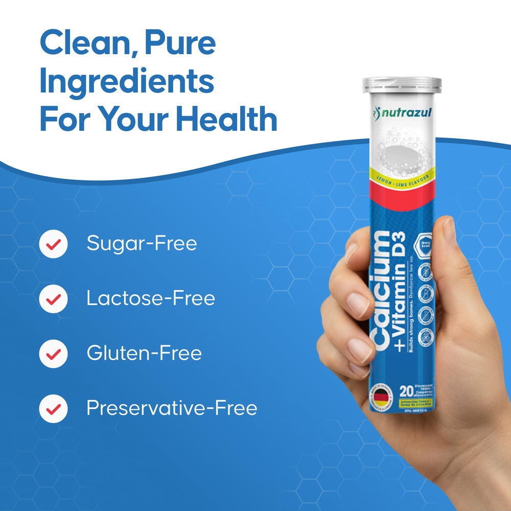 Nutrazul tablets in open canister suggest portions ready for daily use.