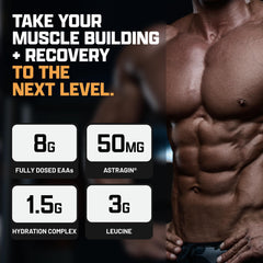Nutrex EAA Hydration mango bottle on kitchen counter for on-the-go use