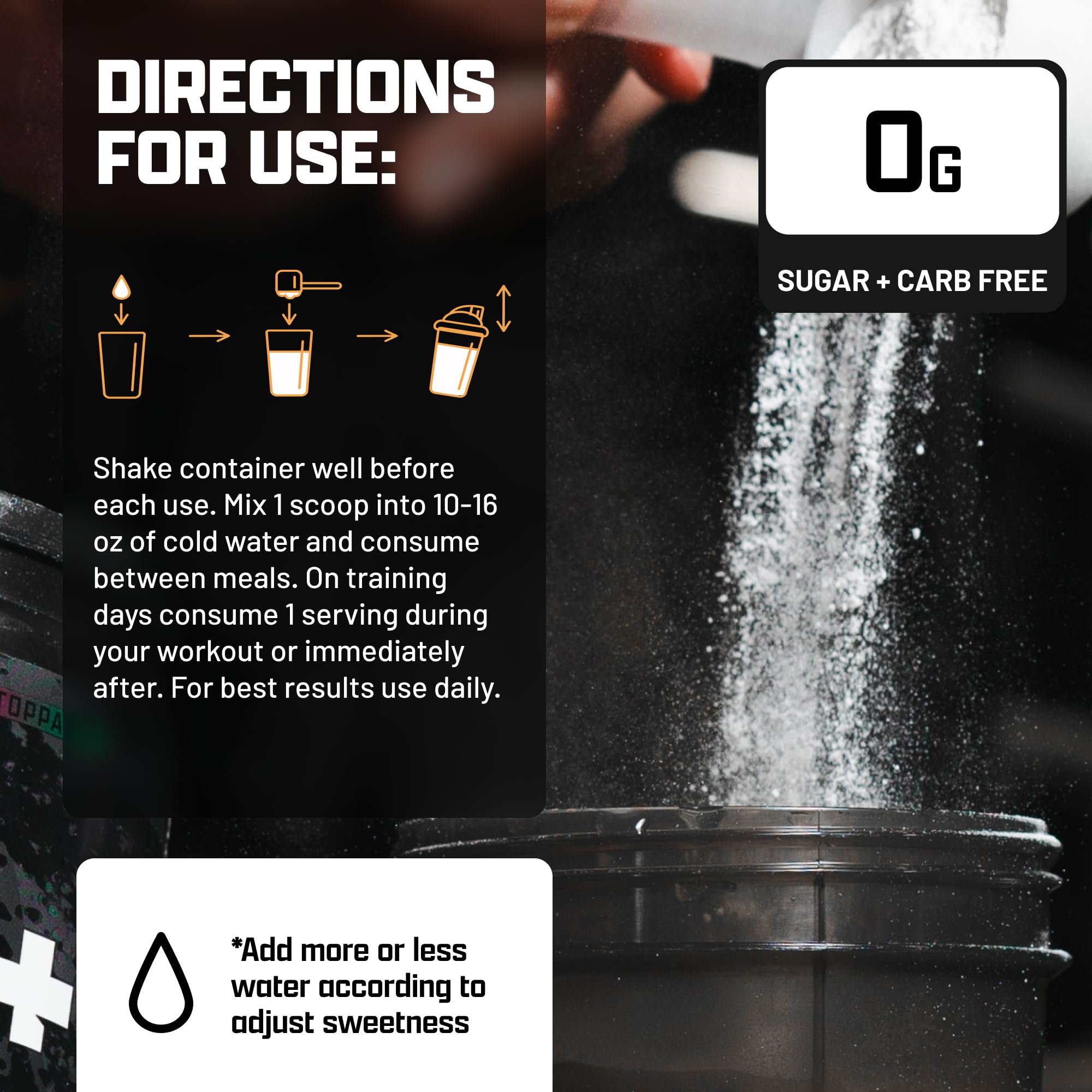 Nutrex EAA Hydration mango label close-up showing clear ingredients