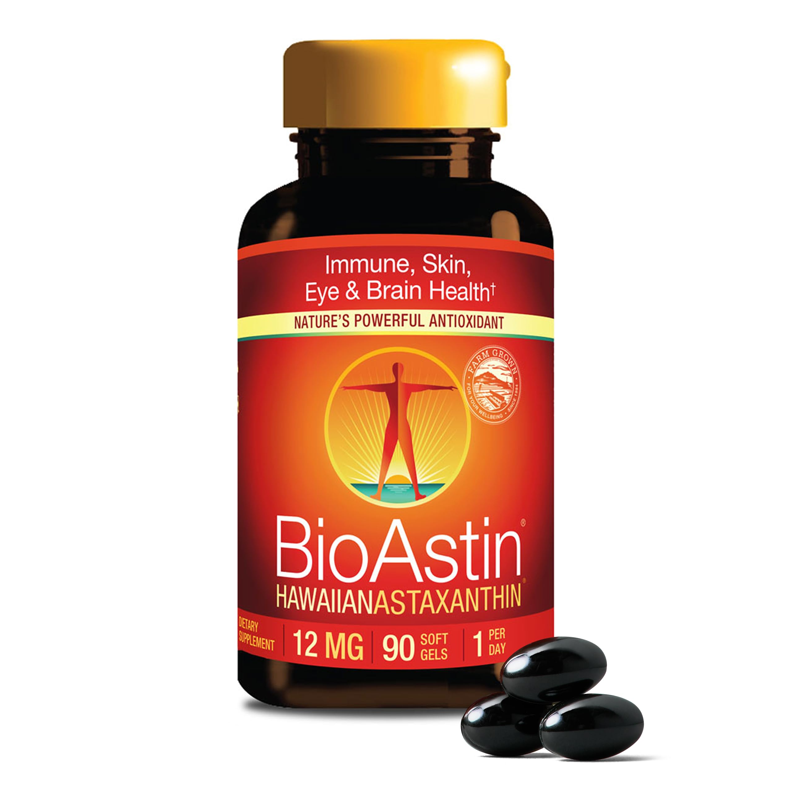 Nutrex Hawaii BioAstin bottle-front with softgels for daily antioxidant support