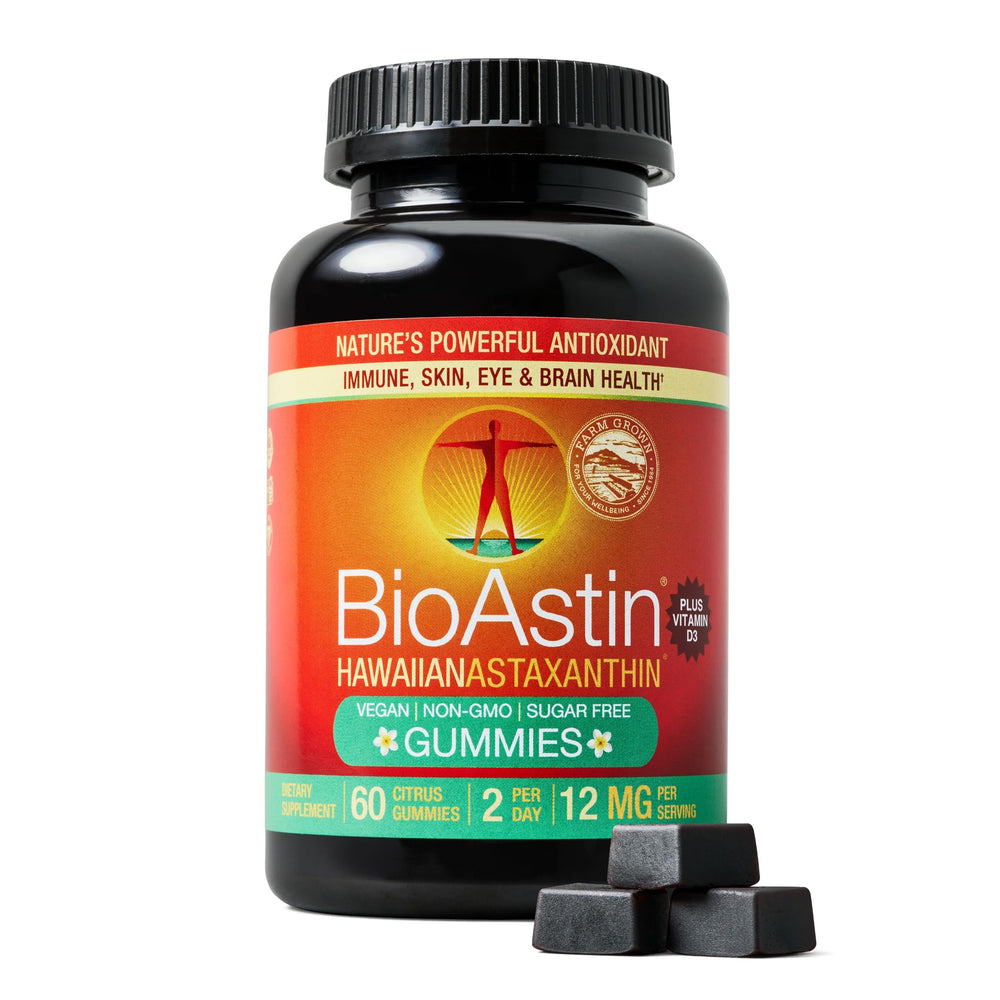 Nutrex Hawaii BioAstin bottle front for daily antioxidant support.