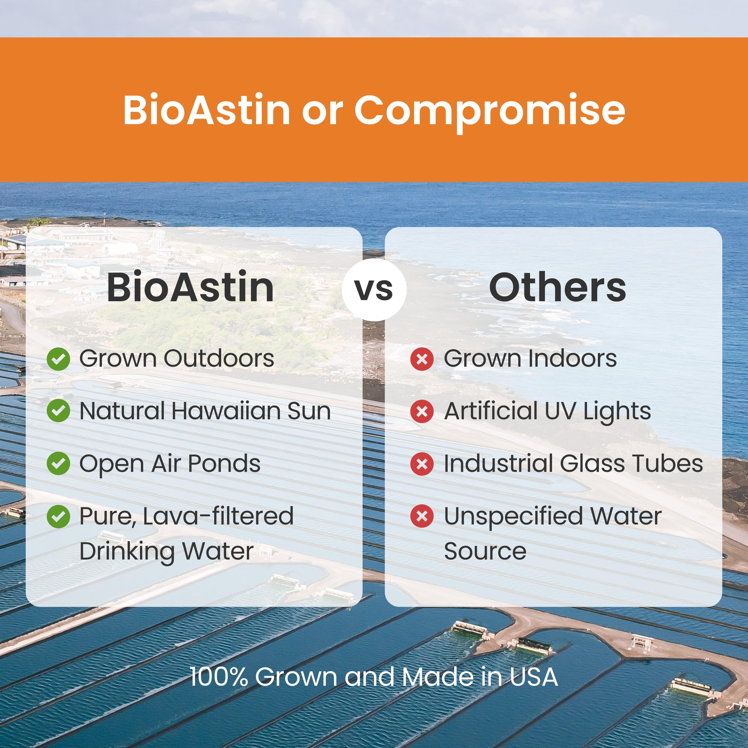 Nutrex Hawaii BioAstin label closeup shows vegan carotenoid formulation