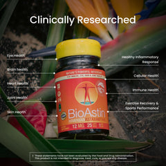 Cápsulas suaves BioAstin, presentación de 12 mg para consumo diario.