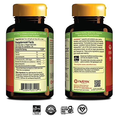 Nutrex Hawaii JointAstin label closeup highlighting ingredients for joint care