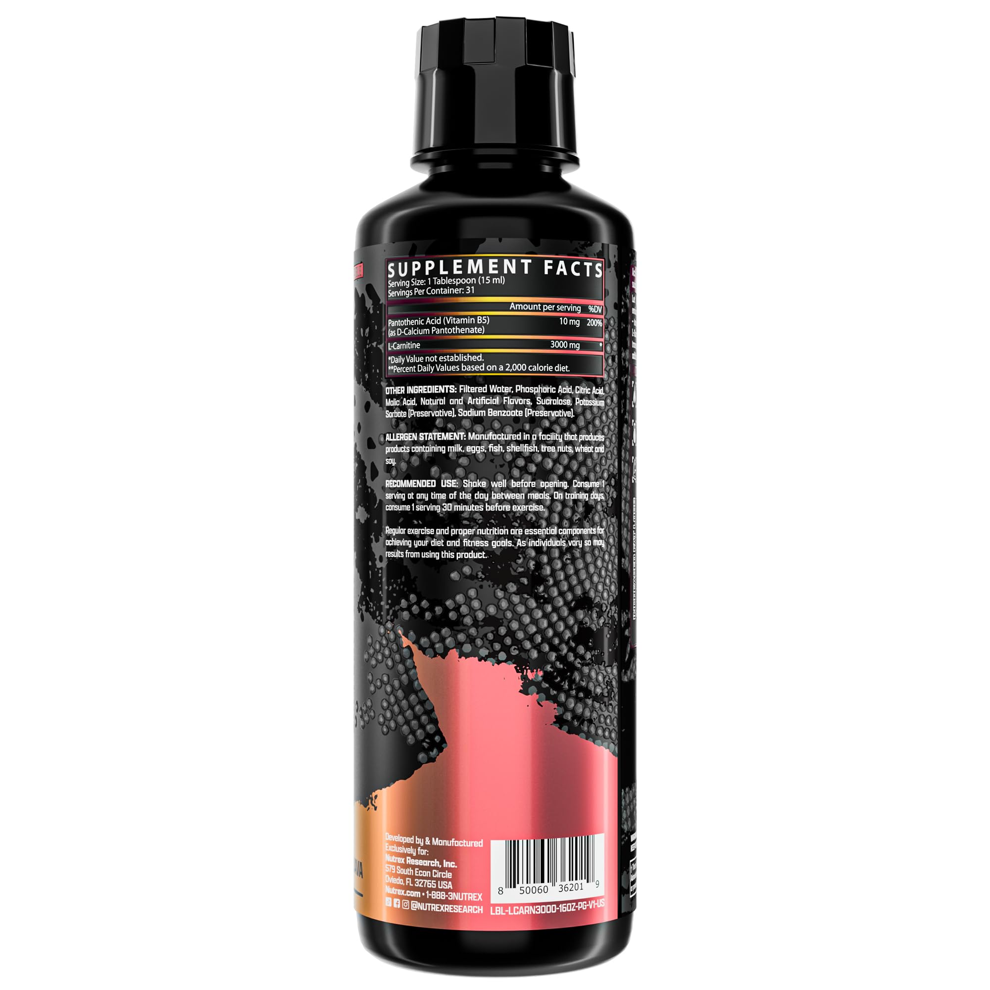 Nutrex Liquid Carnitine 3000 finished drink ready to refuel after training