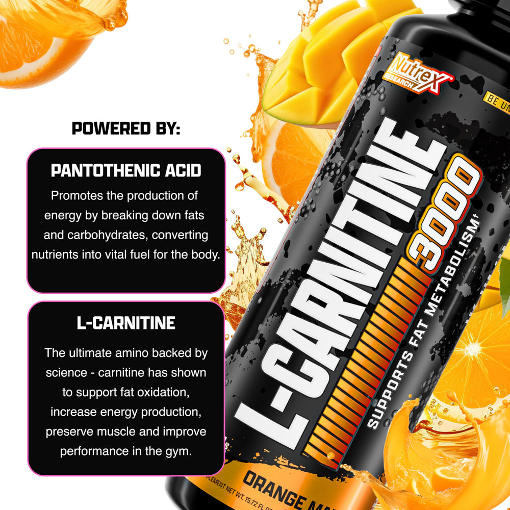 Nutrex Liquid Carnitine 3000 fitness scene suggests endurance and focus