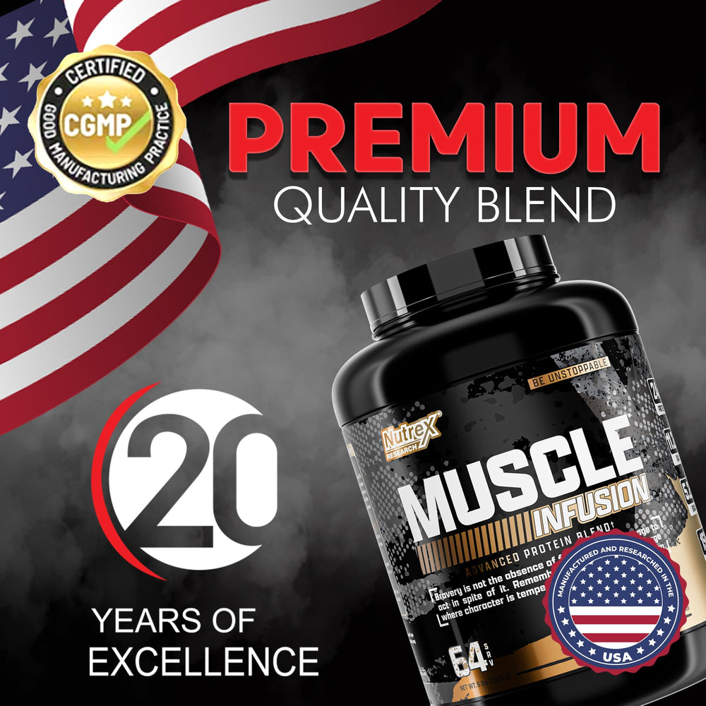 Nutrex Muscle Infusion bottle pour displaying convenient 5 lb size.