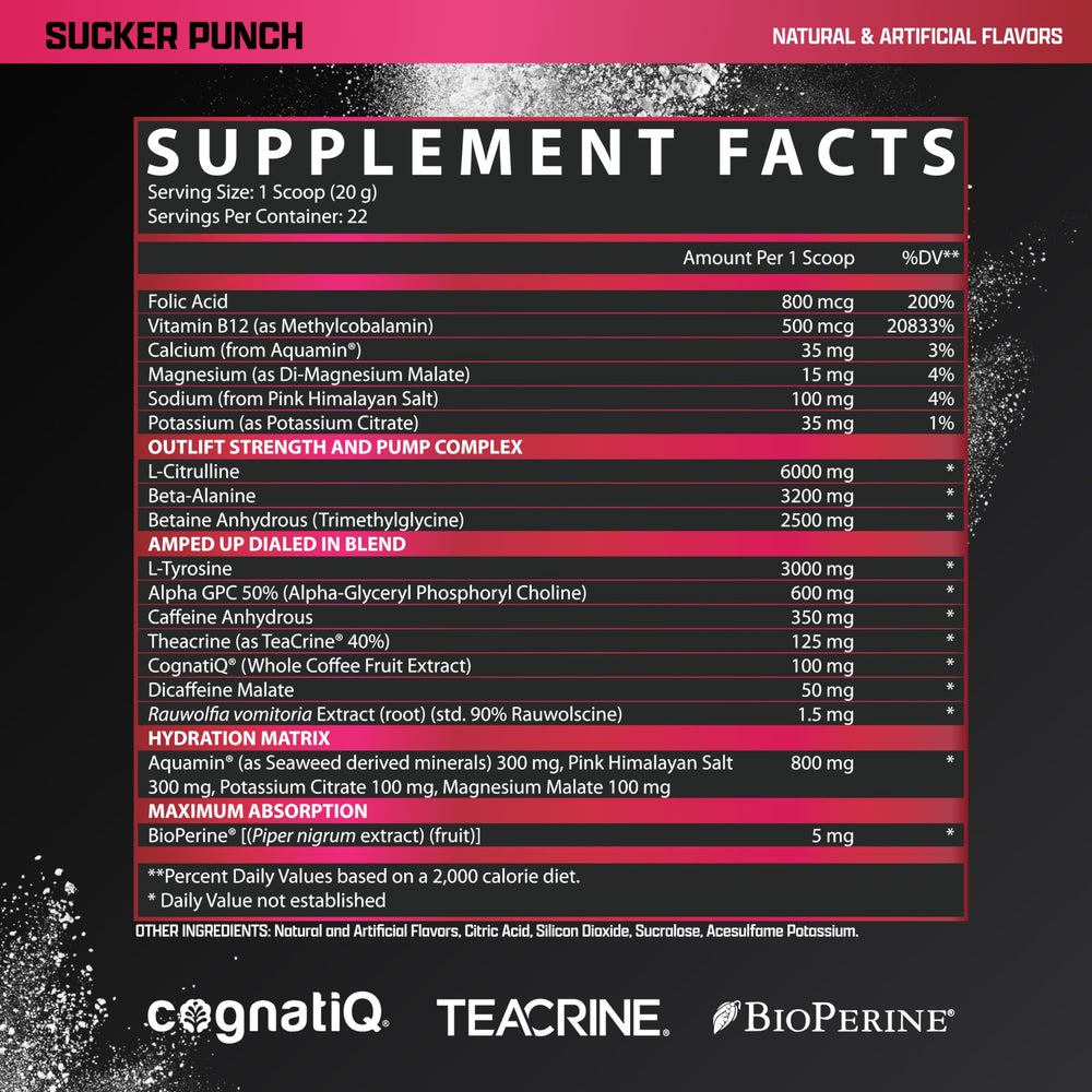 Nutrex OUTLIFT Amped athlete in action exuding focus and power.