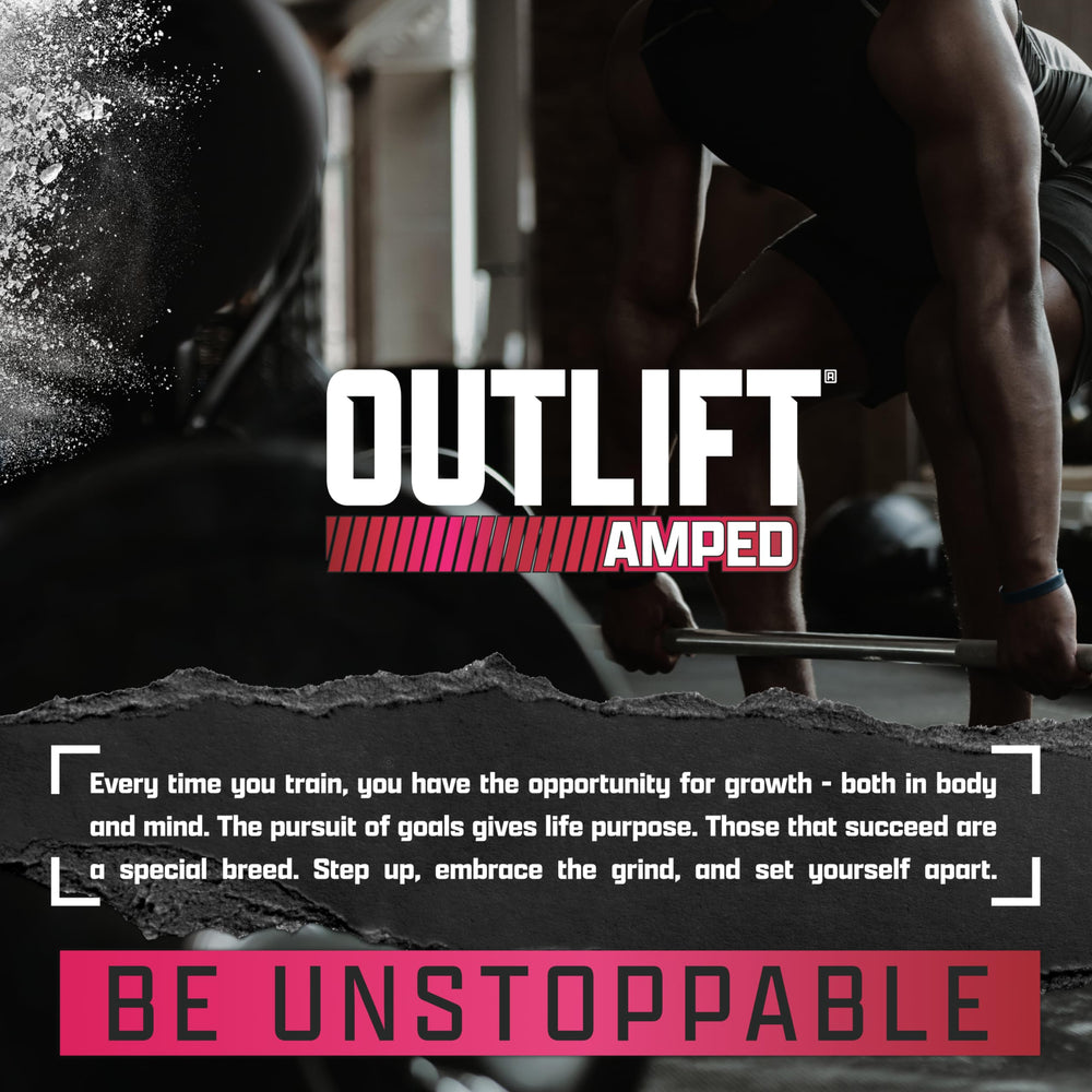 Nutrex OUTLIFT Amped fruit punch glass ready for a training session.