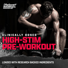 Nutrex OUTLIFT Amped serving poured into shaker for quick pre-workout fueling.