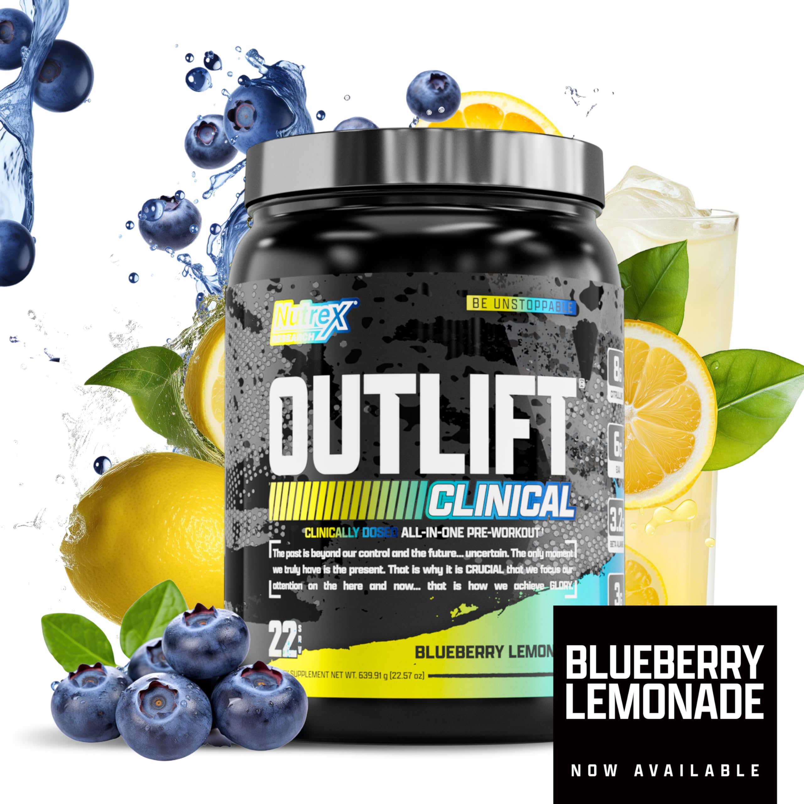Nutrex Outlift pre-workout serving ready for training setup