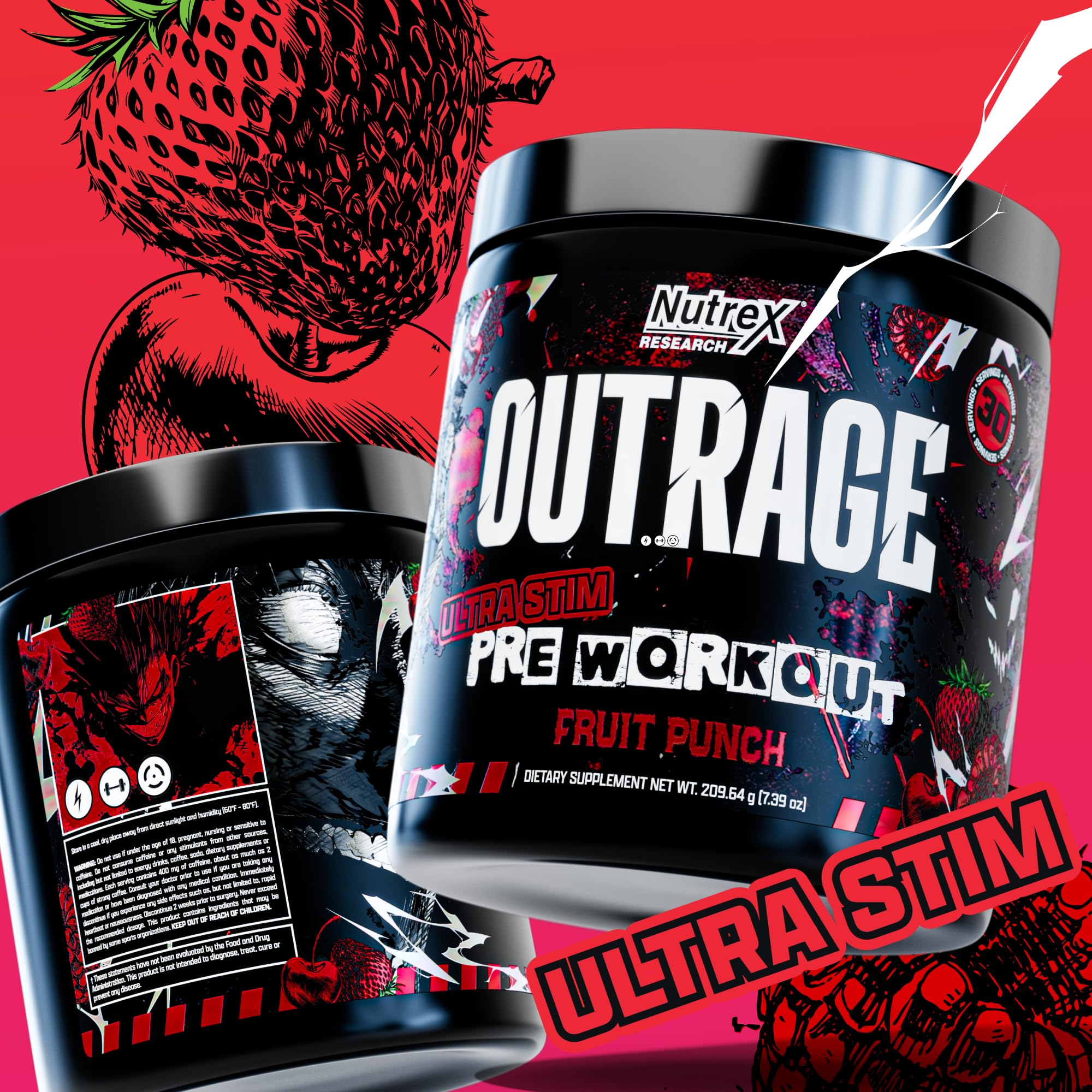 Nutrex Outrage Ultra label details indicate dosage and safety cautions
