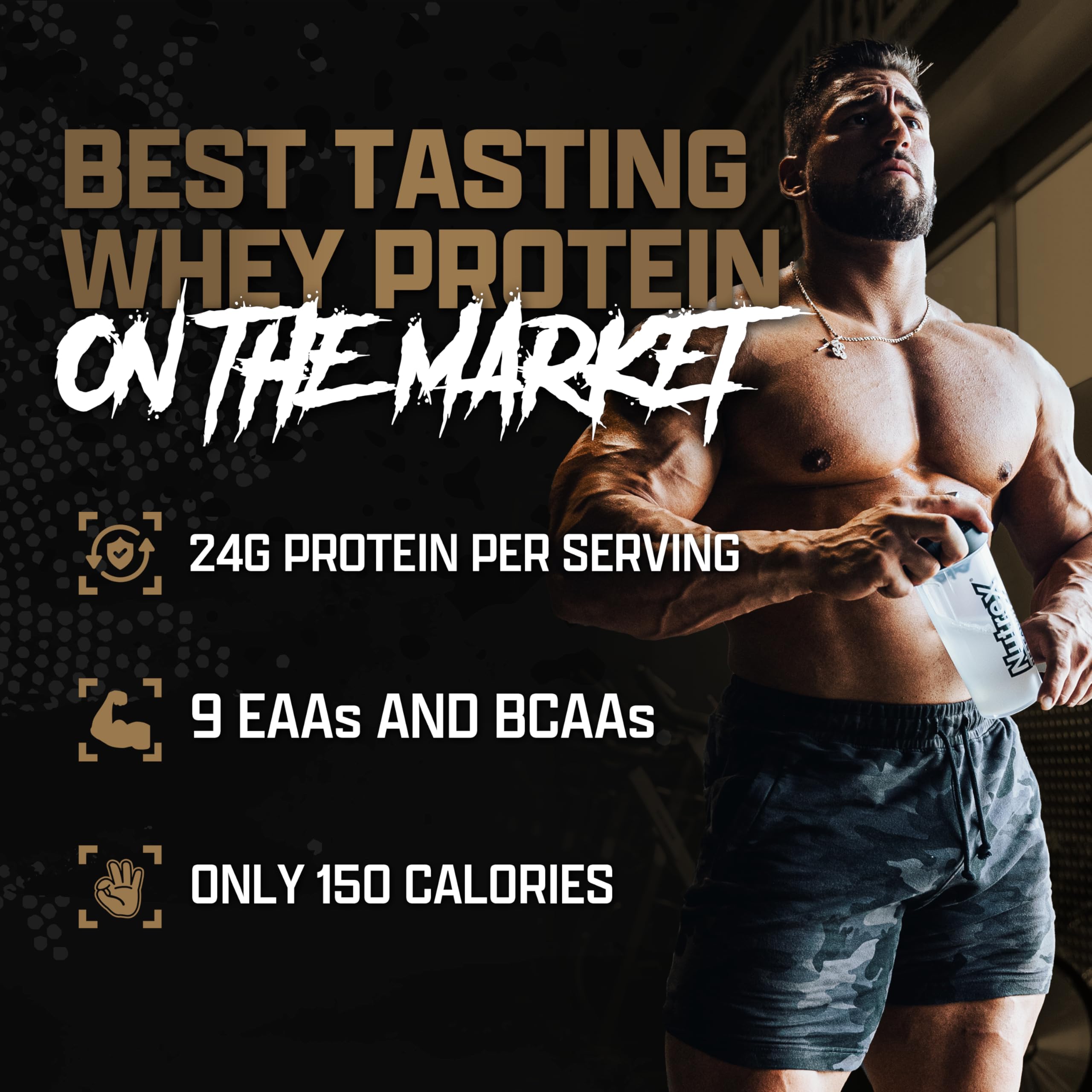 Scoop of Nutrex Research chocolate whey protein for quick, easy dosing.