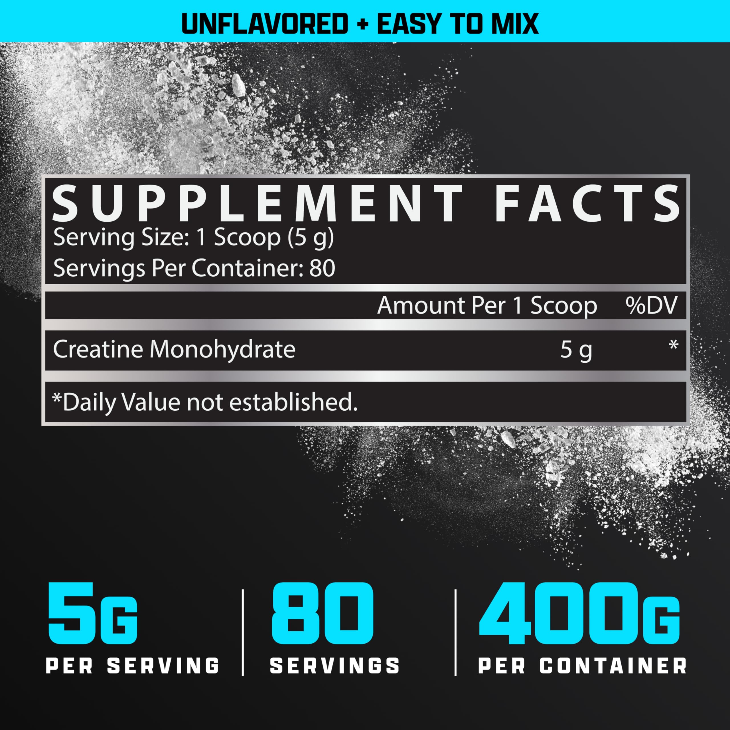 Nutrex Ultra Pure Creatine bottle with scoop beside glass.