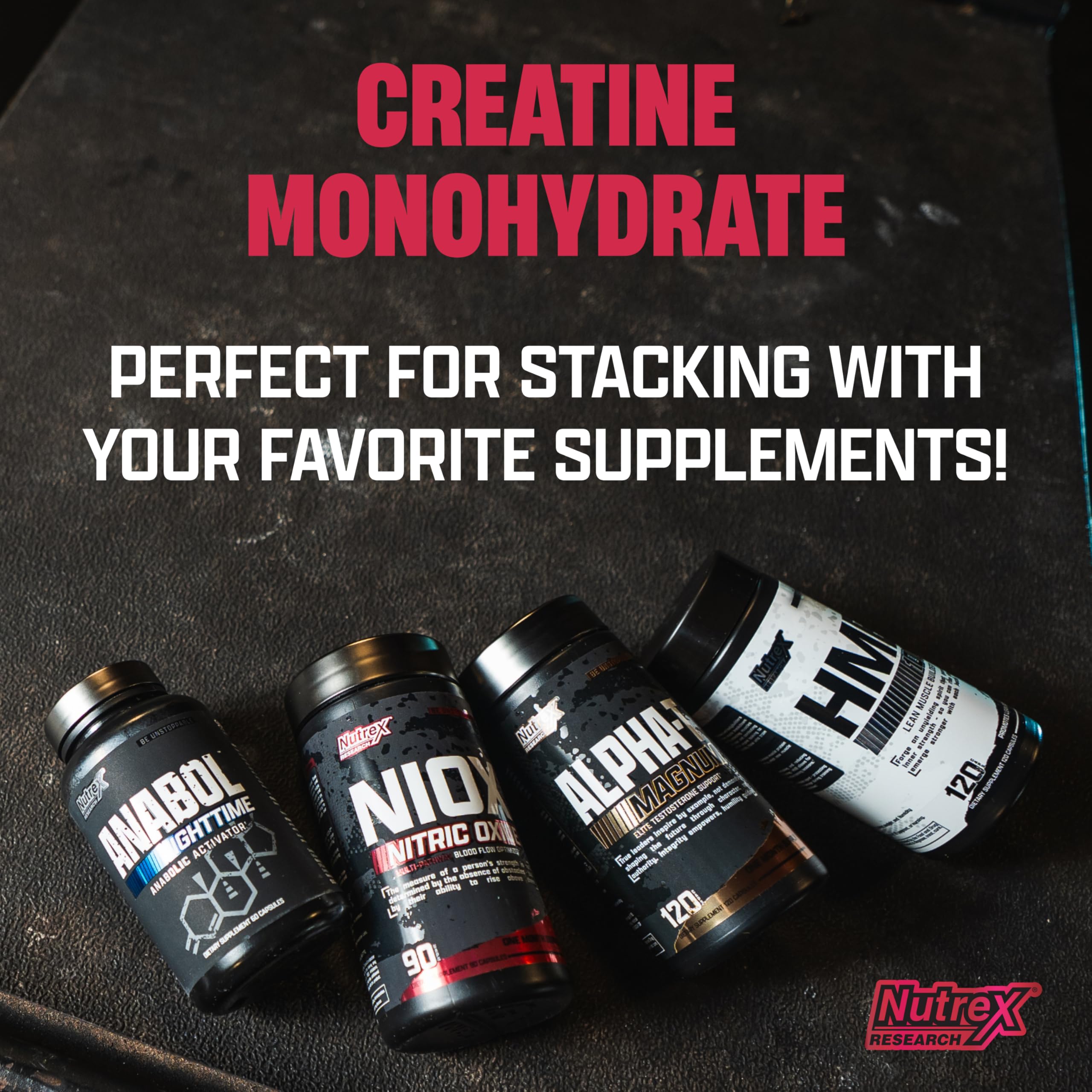 Nutrex Research Flavored Creatine Fruit Punch servings ready for training sessions.