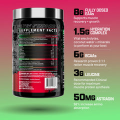 Nutrex EAA Hydration glass with dissolved powder for intra-workout hydration.