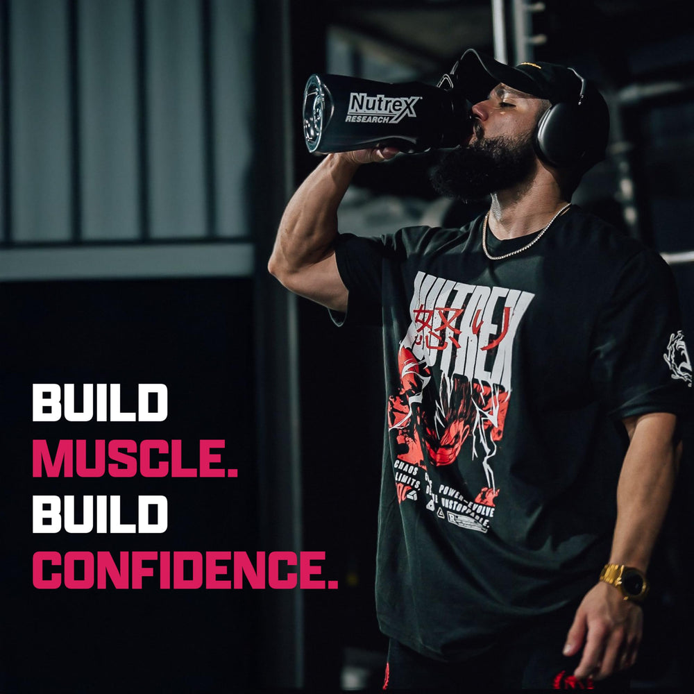Nutrex Research bottle label highlighting zero sugar and no fillers