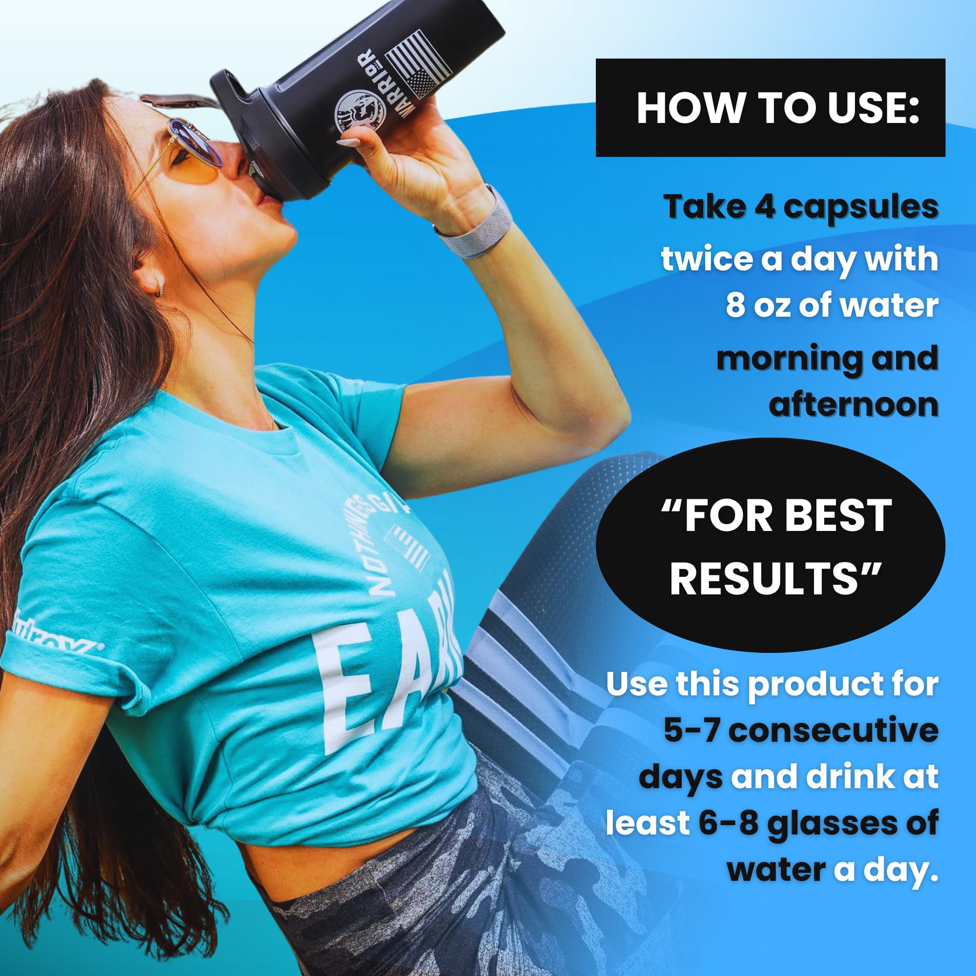 Nutrex bottle on countertop signaling water weight management support
