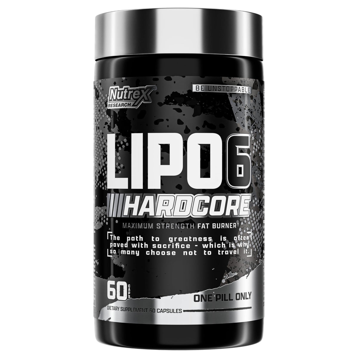 Nutrex Lipo-6 Hardcore bottle front showing energy-boosting potential for workouts