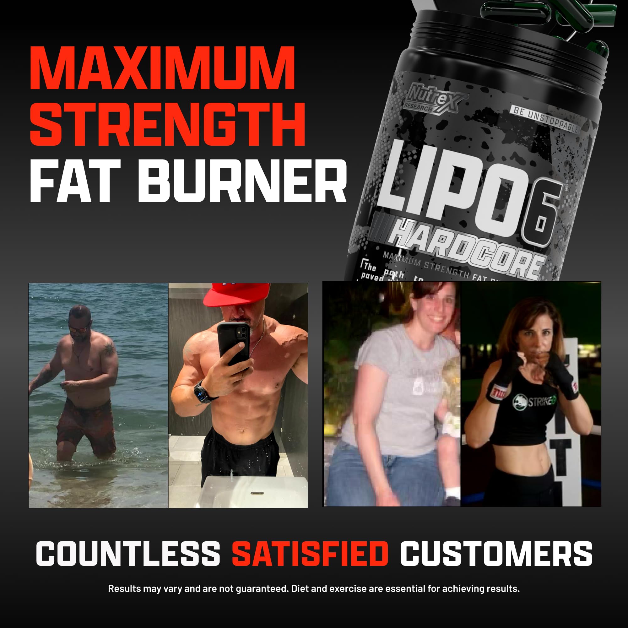 Nutrex Lipo-6 Hardcore packaging on a table presenting premium finish