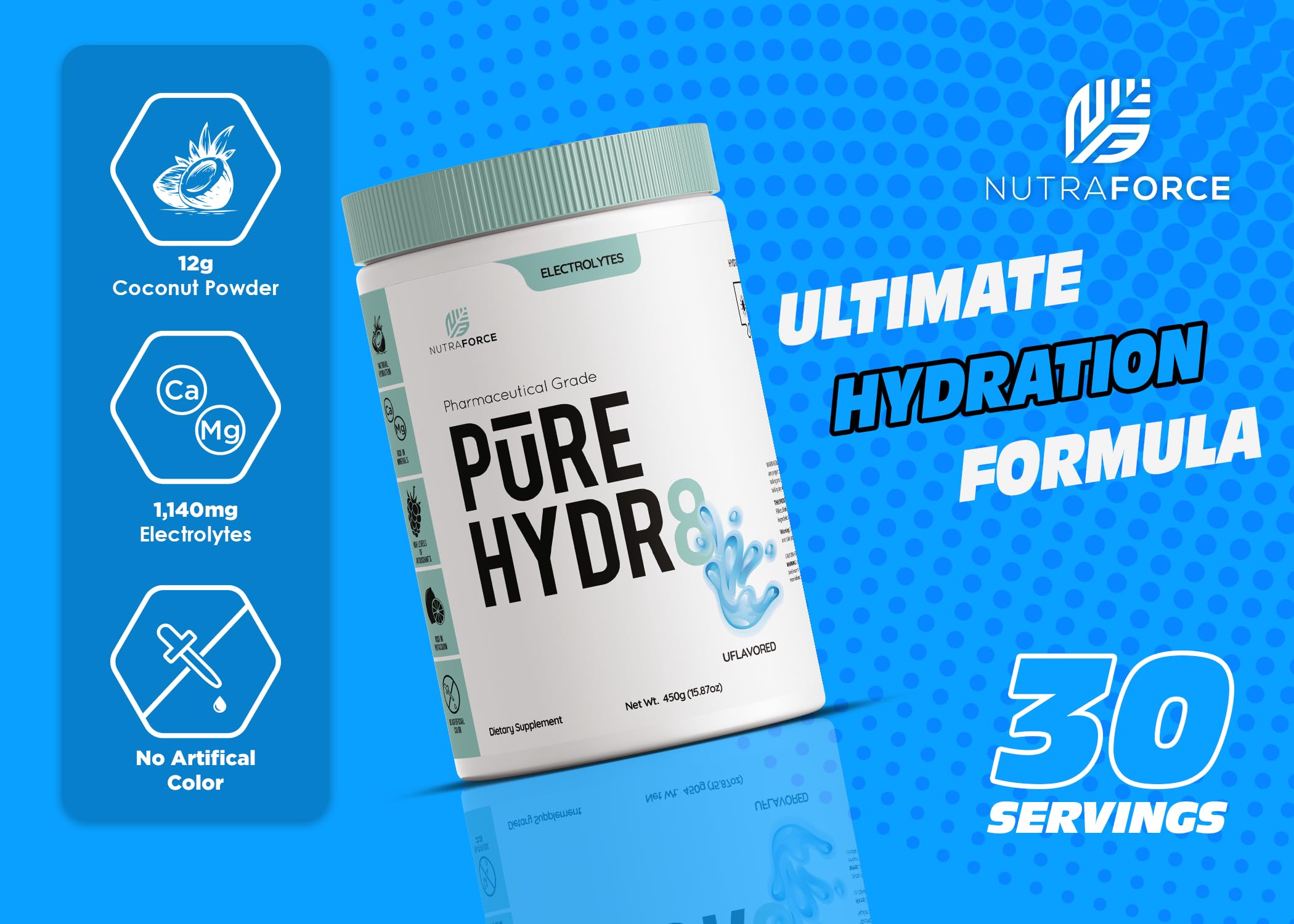 NutraForce Pure Hydr8 coconut water powder visual