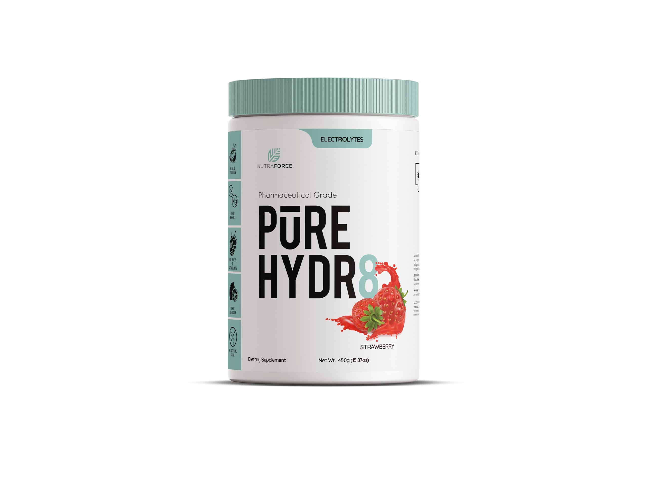 NutraForce Pure Hydr8 lemonade glass highlighting refreshing hydration
