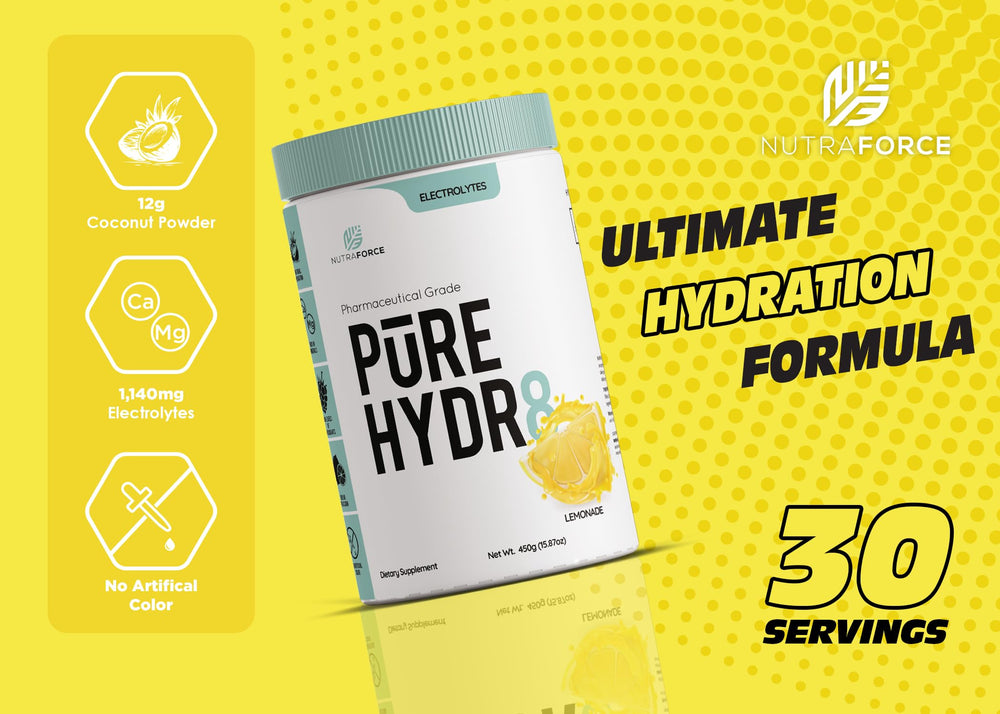 NutraForce Pure Hydr8 tub closeup on clean label
