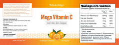 Nutri-Align Mega Vitamin C capsules close-up emphasizing vegetarian capsules for plant-based diets.