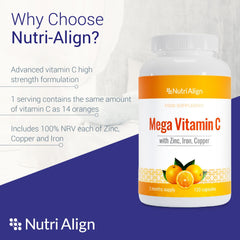 Nutri-Align Mega Vitamin C pour shot demonstrates convenient two-capsule serving.