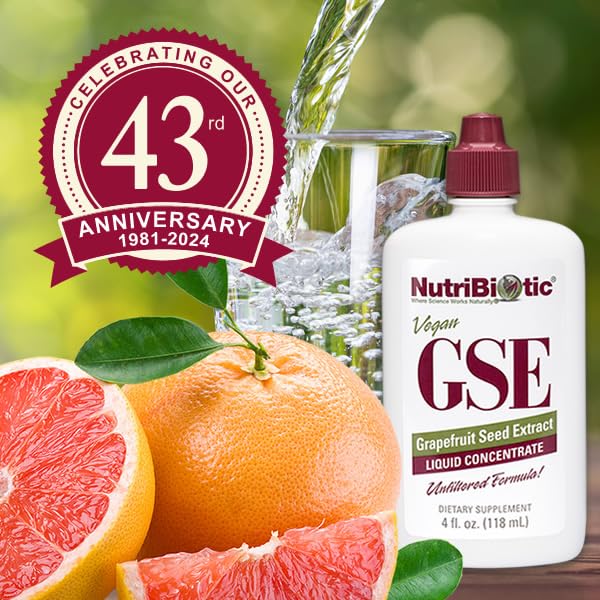 NutriBiotic GSE packaging box conveys USA-made quality and per-pack value.