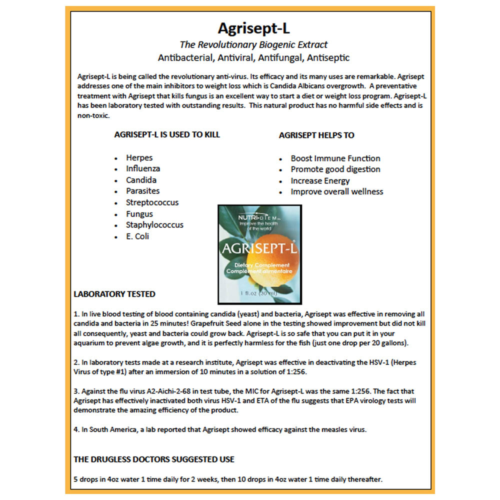 Nutri-Diem Agrisept L antioxidant bottle on counter illustrates portable daily option.
