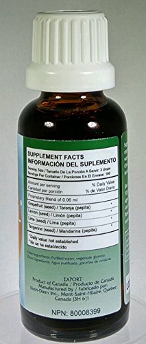 Nutri-Diem Agrisept L antioxidant bottle side label highlights compact design.