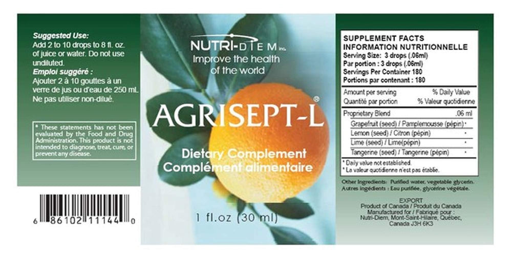 Nutri-Diem Agrisept L antioxidant packaging box shown for easy gifting.