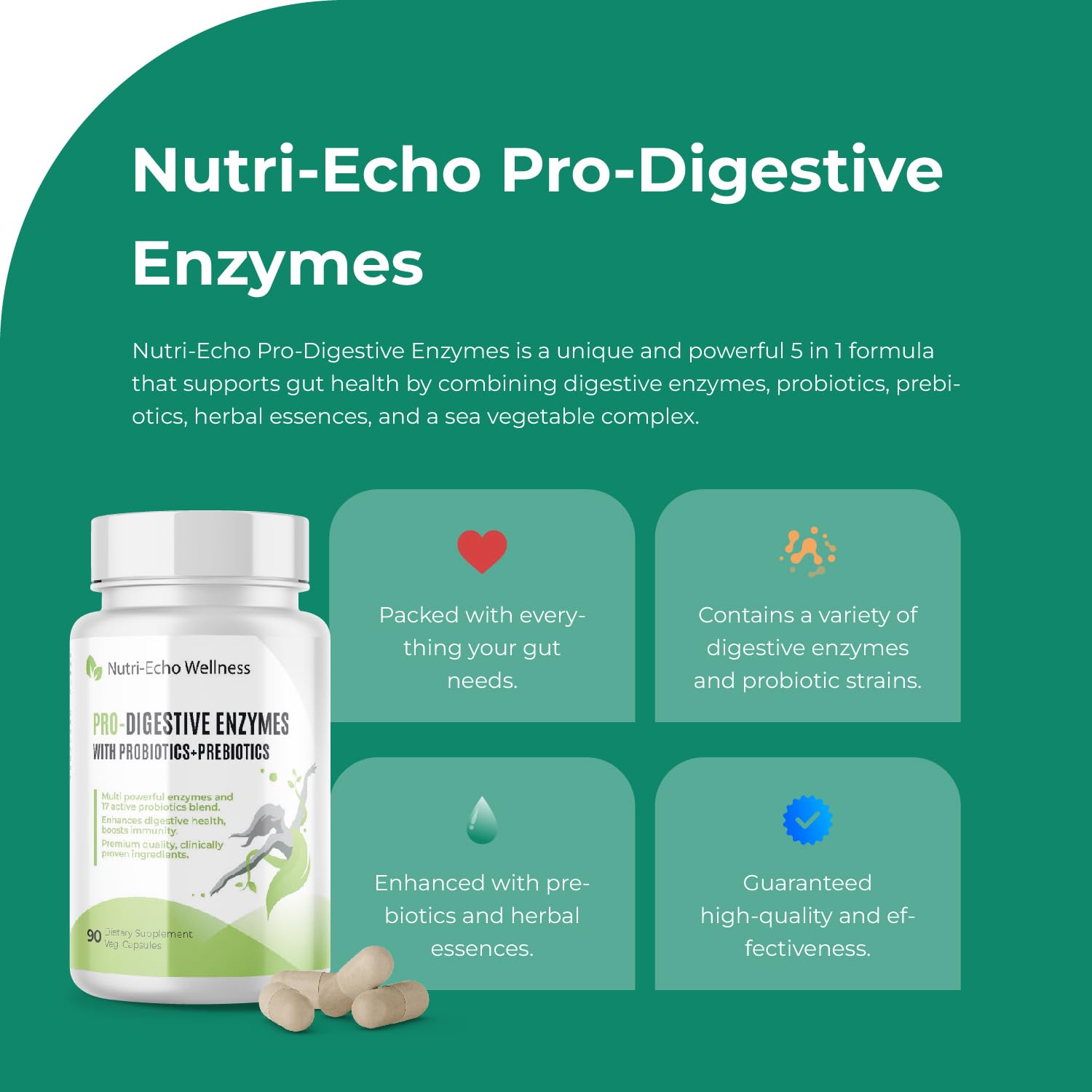 Nutri-Echo Wellness 900mg bottle being poured for daily routine